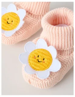 Jack & Milly Daisy Novelty Booties in Pink