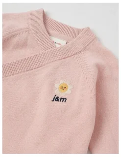 Jack & Milly Darcy Knitted Wrap Top and Pant Set in Pink