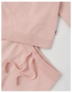 Jack & Milly Darcy Knitted Wrap Top and Pant Set in Pink