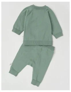 Jack & Milly Darcy Knitted Wrap Top and Pant Set in Sage