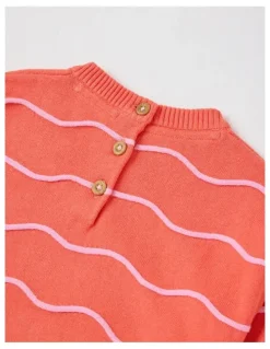 Jack & Milly Dolly Wavy Knit Jumper in Coral