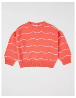 Jack & Milly Dolly Wavy Knit Jumper in Coral