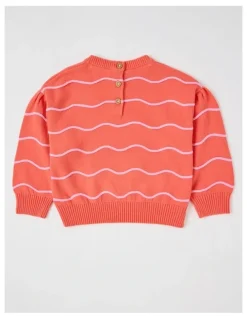Jack & Milly Dolly Wavy Knit Jumper in Coral