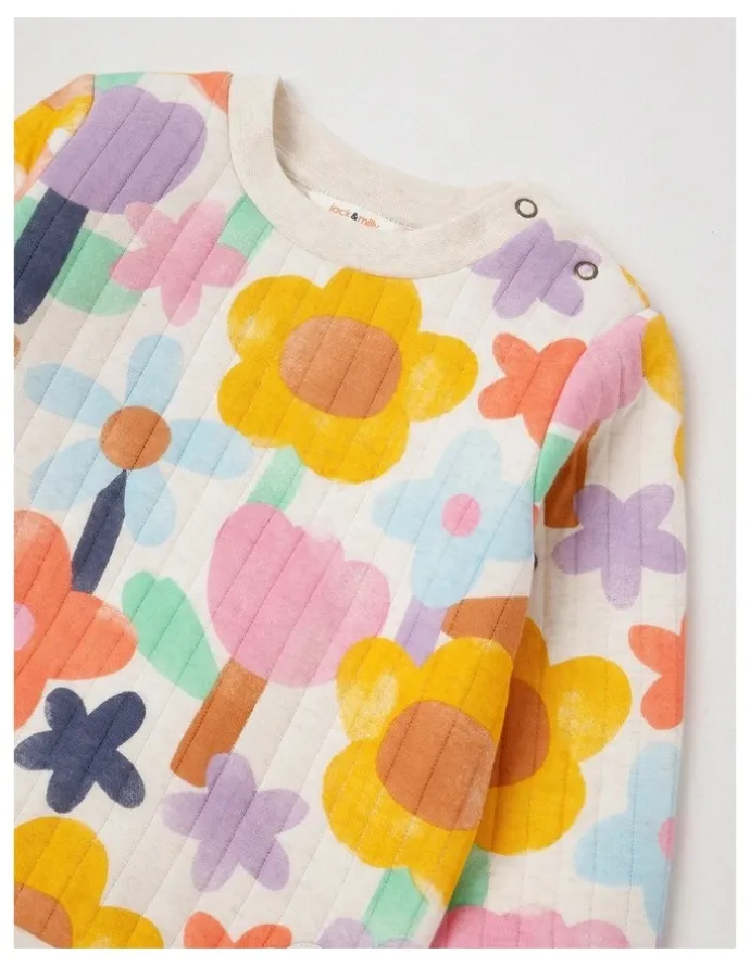 Jack & Milly Ellis Quilted Pyjama Set with Watercolour Floral Print
