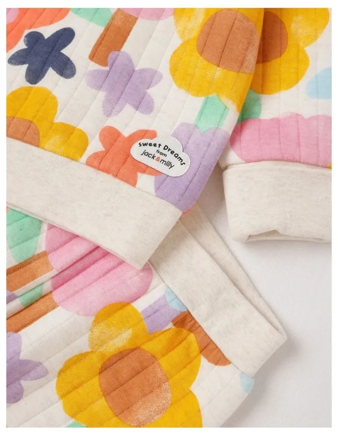 Jack & Milly Ellis Quilted Pyjama Set with Watercolour Floral Print