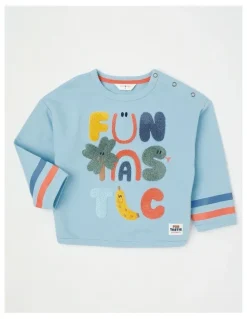 Jack & Milly Ernie Funtastic Boucle Sweat Top in Blue