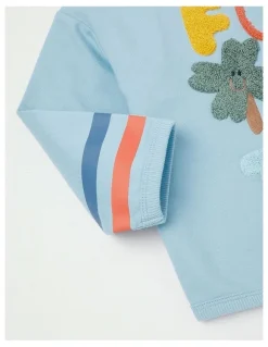Jack & Milly Ernie Funtastic Boucle Sweat Top in Blue