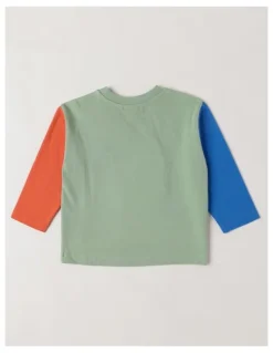Jack & Milly Essentials Arlo Colourblocked Doggo Skater Boucle Tee in Sage