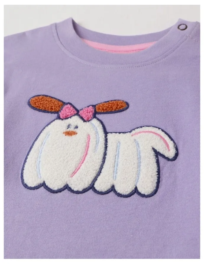 Jack & Milly Essentials Arlo Colourblocked Best In Show Boucle Tee in Lilac