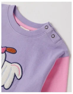 Jack & Milly Essentials Arlo Colourblocked Best In Show Boucle Tee in Lilac