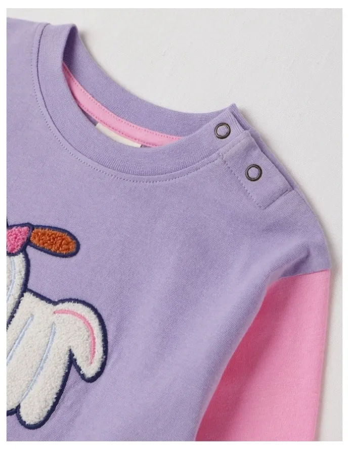 Jack & Milly Essentials Arlo Colourblocked Best In Show Boucle Tee in Lilac