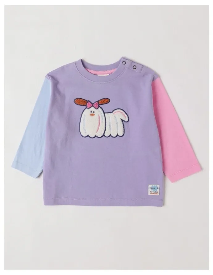 Jack & Milly Essentials Arlo Colourblocked Best In Show Boucle Tee in Lilac