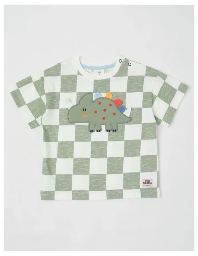 Jack & Milly Essentials Cass 3D Dino Tee in Green