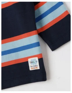 Jack & Milly Essentials Jack Engineered Stripe Tee in Navy