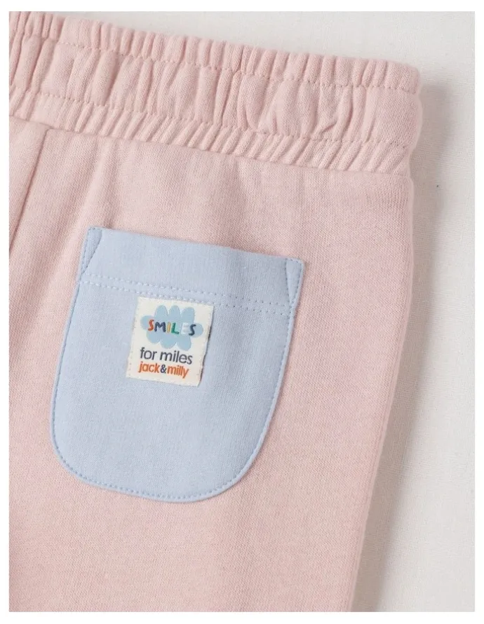 Jack & Milly Essentials Juno Trackpants with Tulip Knee Patches in Light Pink