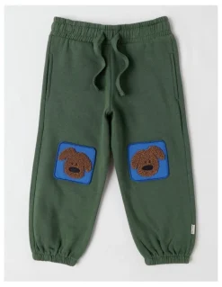 Jack & Milly Essentials Juno Trackpants with Doggo Knee Patches in Green