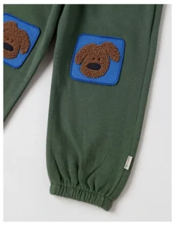 Jack & Milly Essentials Juno Trackpants with Doggo Knee Patches in Green