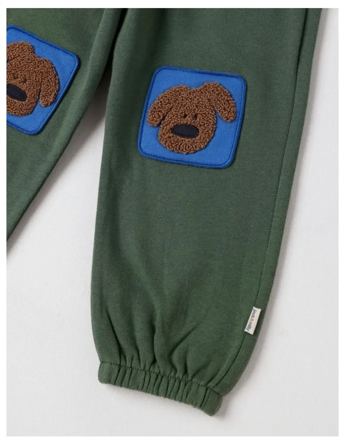 Jack & Milly Essentials Juno Trackpants with Doggo Knee Patches in Green