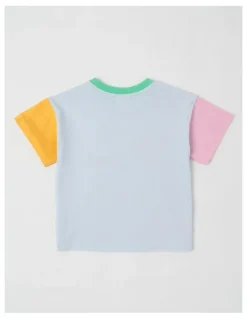 Jack & Milly Essentials Lucky Summer Fun Boucle Tee in Blue and Pink