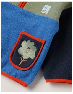 Jack & Milly Essentials Pedro Microfleece 1/4 Zip Sweat with Tree Pocket in Blue
