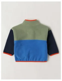 Jack & Milly Essentials Pedro Microfleece 1/4 Zip Sweat with Tree Pocket in Blue