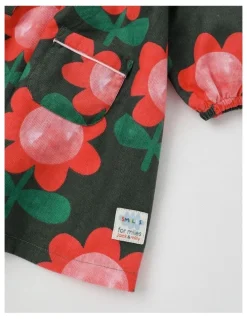 Jack & Milly Eva Baby cord Dress with Bee Print in Green