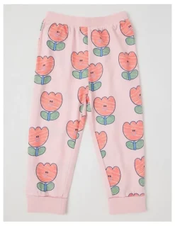 Jack & Milly Finley Jersey Pyjama Set with Tulip Print in Pink
