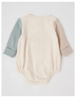 Jack & Milly Freddie Newborn Bodysuit with Tomatoes Boucle in Sage and Oatmeal