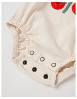 Jack & Milly Freddie Newborn Bodysuit with Tomatoes Boucle in Sage and Oatmeal