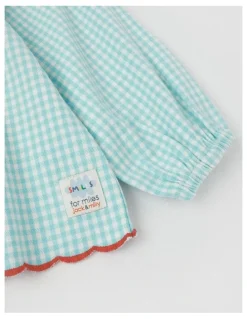 Jack & Milly Gigi Gingham Top with Strawberry Embroidery in Sage