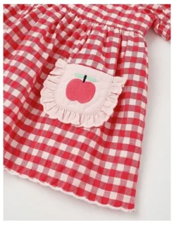 Jack & Milly Honey Seersucker Gingham Dress Set in Pink