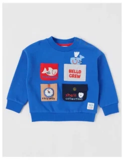 Jack & Milly Leo Novelty Pocket Sweat Top in Blue
