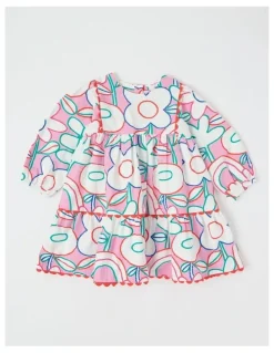 Jack & Milly Libby Cotton Crepe Dress with Watercolour Print in Assorted