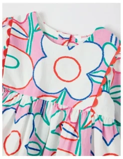 Jack & Milly Libby Cotton Crepe Dress with Watercolour Print in Assorted