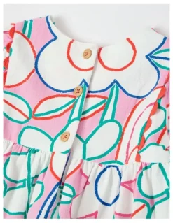 Jack & Milly Libby Cotton Crepe Dress with Watercolour Print in Assorted