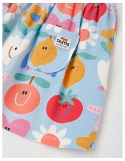 Jack & Milly Marnie Kinder Dress in Holidays Print in Blue