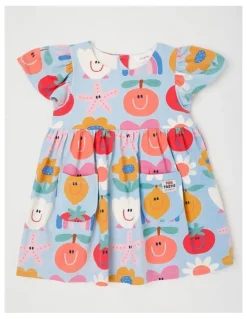 Jack & Milly Marnie Kinder Dress in Holidays Print in Blue