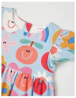 Jack & Milly Marnie Kinder Dress in Holidays Print in Blue