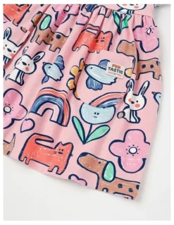 Jack & Milly Marnie Kinder Dress with Characters Print in Pink