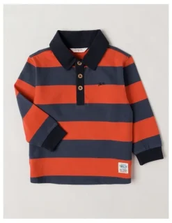 Jack & Milly Miles Stripe Rugby Tee with Embroidery in Navy