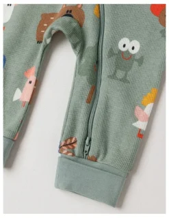 Jack & Milly Naturals Newborn Jude Waffle Coverall in Sage