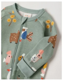 Jack & Milly Naturals Newborn Jude Waffle Coverall in Sage