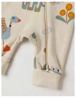 Jack & Milly Naturals Newborn Jude Waffle Coverall in Oatmeal