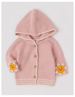 Jack & Milly Naturals Newborn Milo Knit Cardigan in Pink