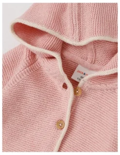 Jack & Milly Naturals Newborn Milo Knit Cardigan in Pink