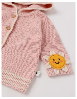 Jack & Milly Naturals Newborn Milo Knit Cardigan in Pink