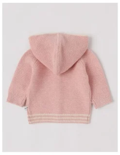 Jack & Milly Naturals Newborn Milo Knit Cardigan in Pink