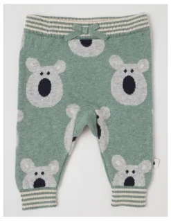 Jack & Milly Naturals Newborn Sammy Knit Bunny Top & Bottom Set in Green