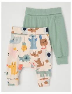 Jack & Milly Naturals Sunny 2 Pack Legging Set with Koala Embroidery in Sage