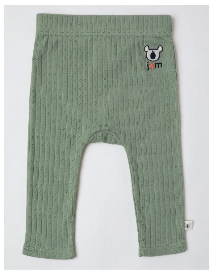 Jack & Milly Newborn Baby Embroidered Pointelle Gift Set in Sage